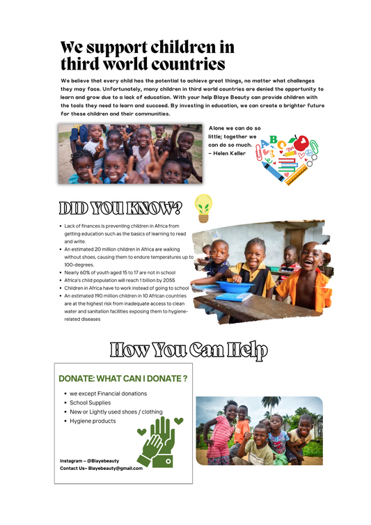 Donate to children in third world countries